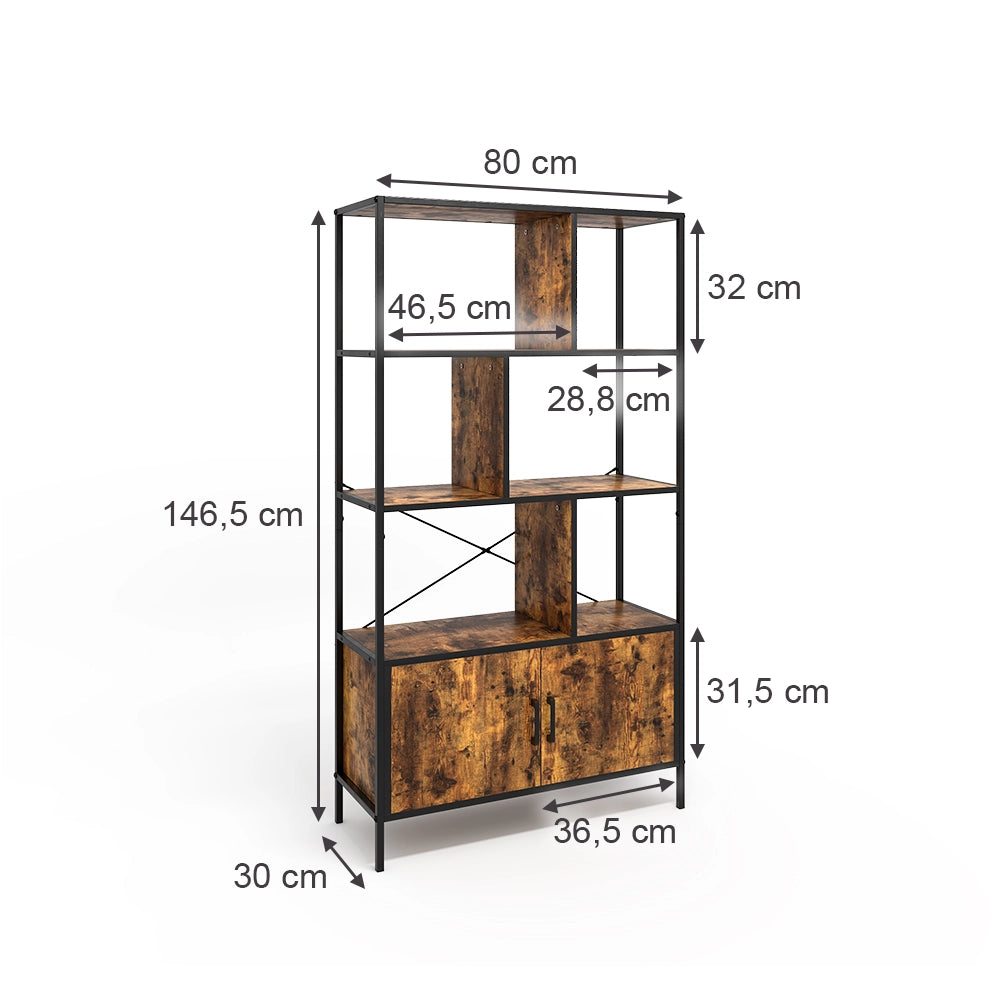 Vicco Divisorio per ambienti Rovere rustico 80 x 146.5 cm con 2 porte