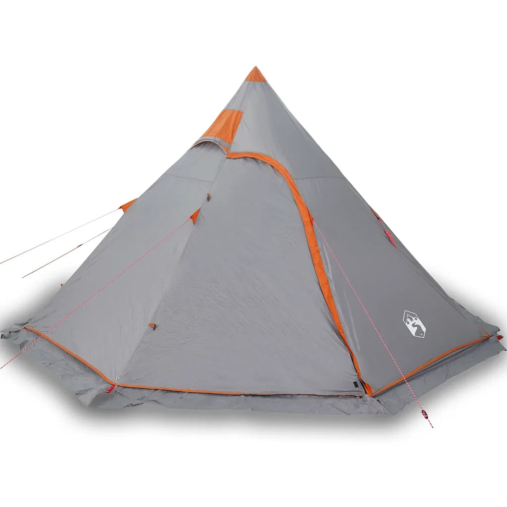 Tenda da Campeggio Tipi per 5 Persone-Tenda per Famiglie Grigia Impermeabile