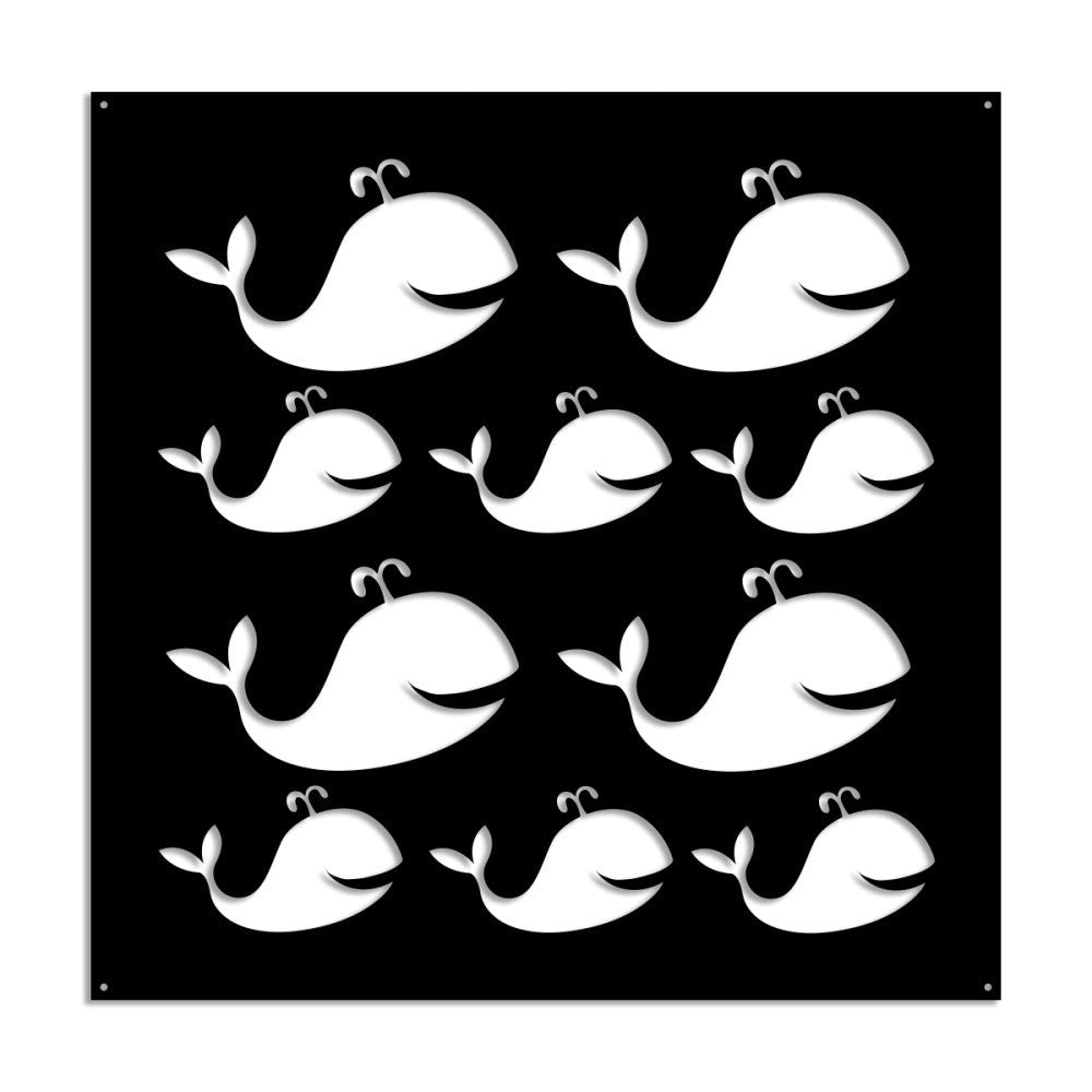 WHALE - Pannello in PVC traforato - Parasole Colore: nero, Misura: 98x98 cm