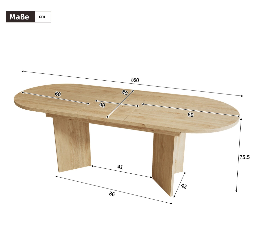 Tavolo da pranzo allungabile; MDF color rovere