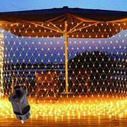 Luci Natale Rete luminosa con 216 LED decorazioni natalizie 3x2 mt prolungabile luce calda