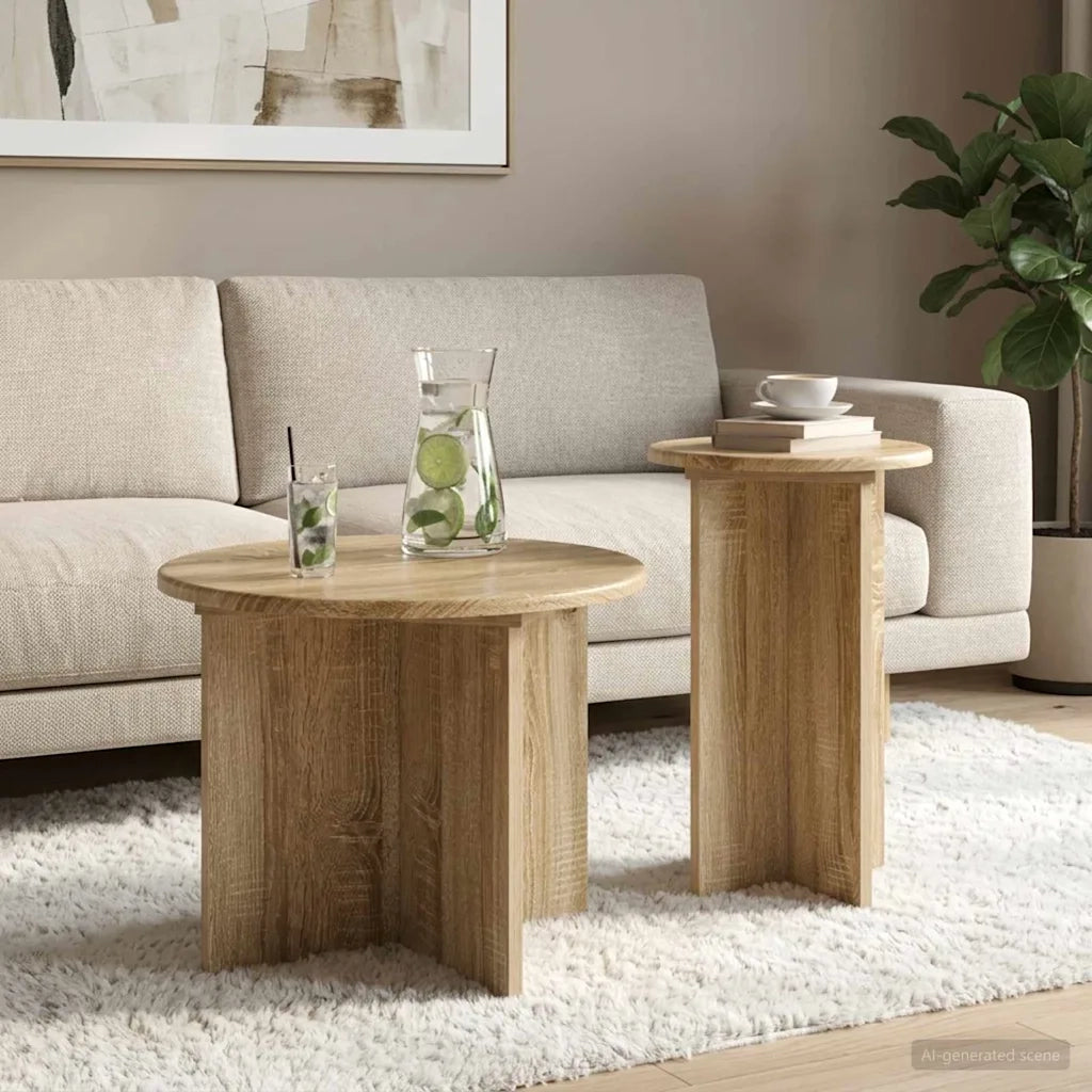 Set tavolini 2 pcs Rovere Sonoma Legno ingegnerizzato 8001030