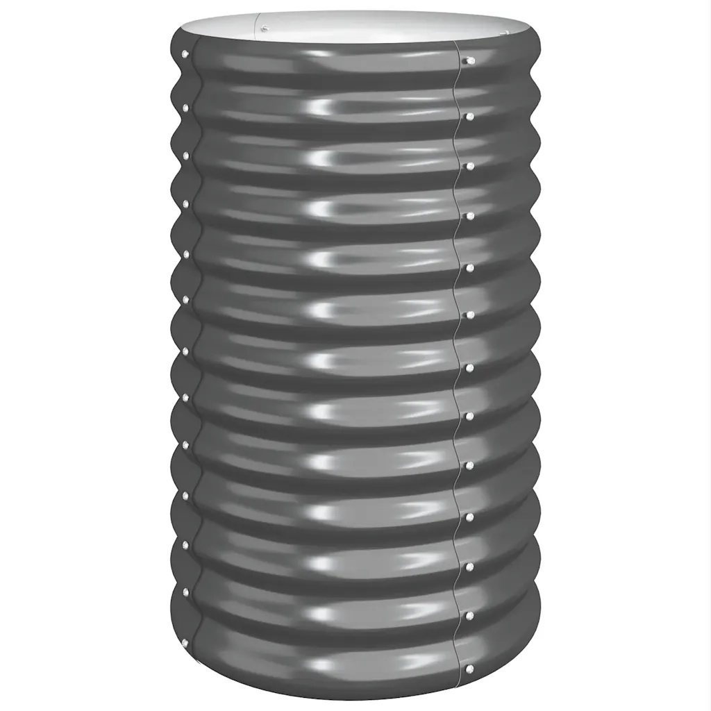 Vaso Giardino Acciaio Zincato 40x40x68 cm Antracite 318851