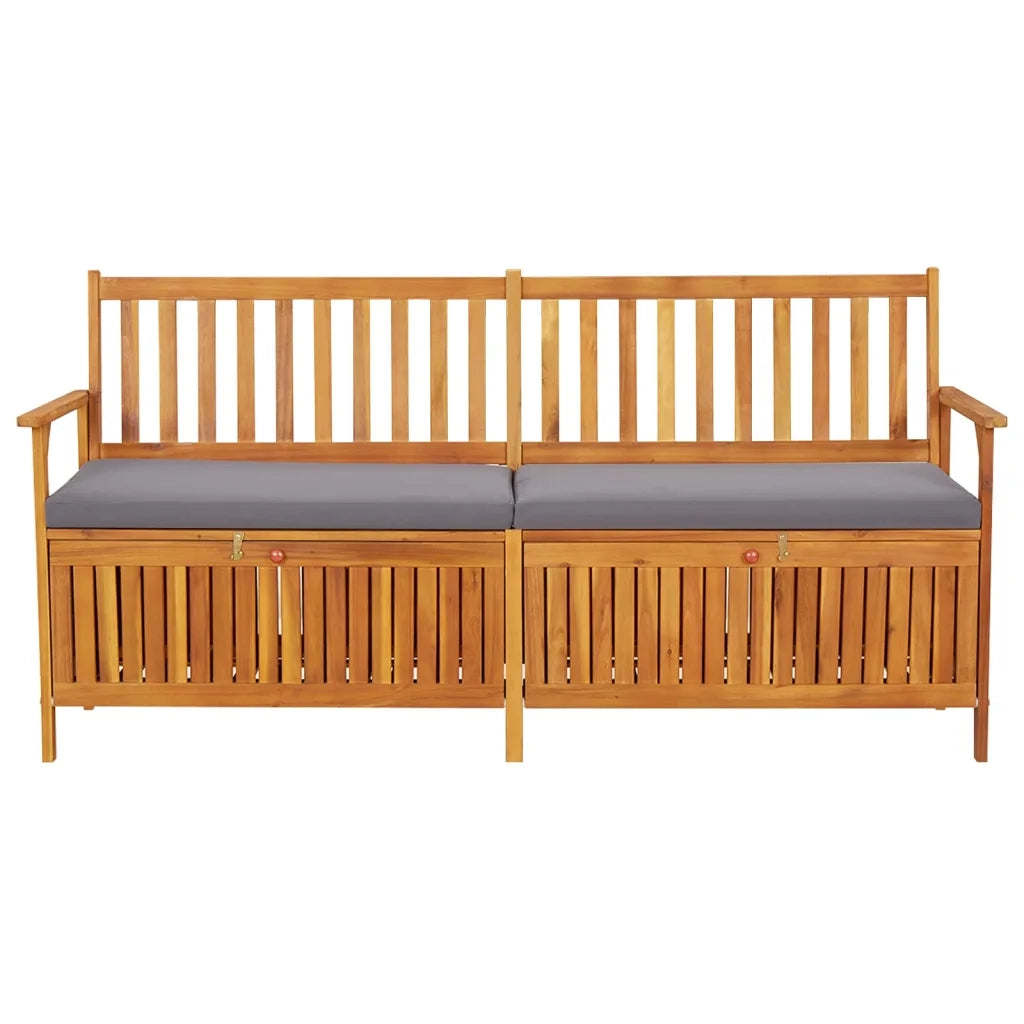 CassaPanca da Giardino | Panchina con Cuscino 170 cm in Legno Massello di Acacia