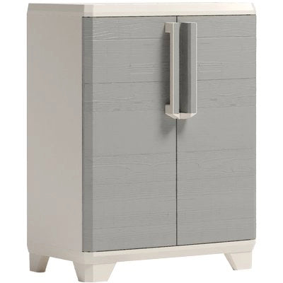ARMADIO BASSO 1 RIPIANO WOOD KETER - PPL BEIGE 2 ANTE CM 68X39 H.CM 90