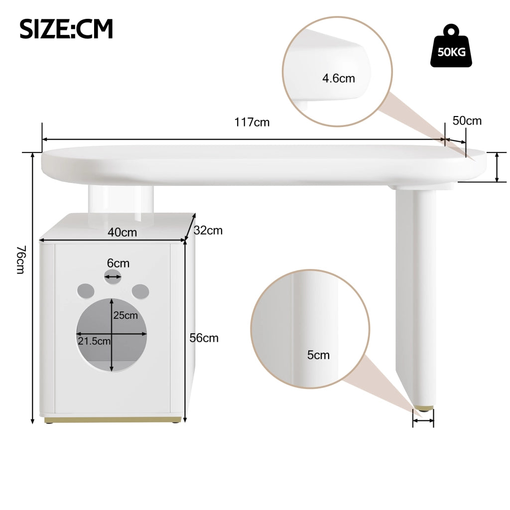 Scrivania Bianca ¨C MINIMAL ¨C 117x50x76 cm, Legno Laccato, Stile Francese Moderno