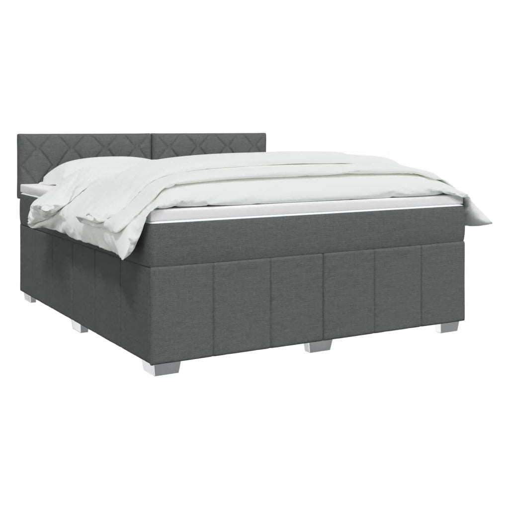 Letto box spring con materasso Grigio Scuro 140 x 190 cm 3451214