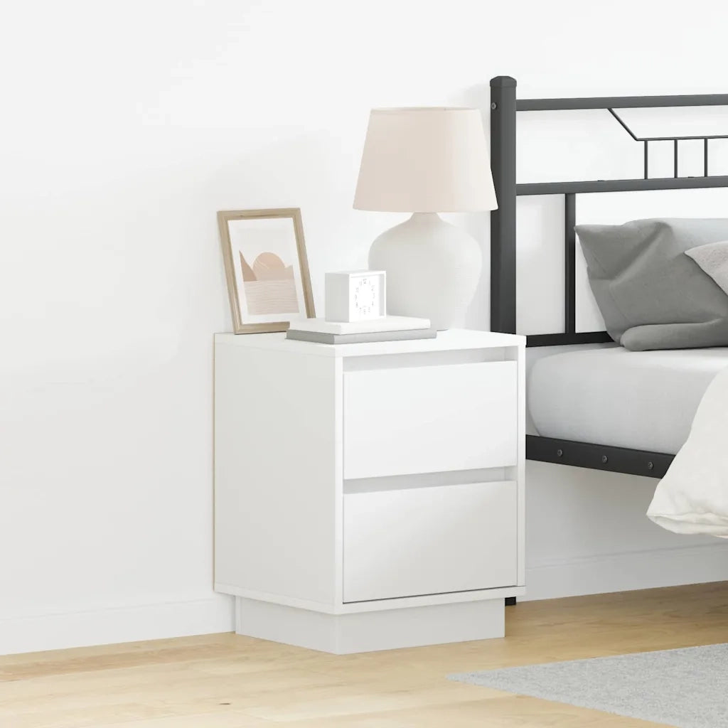 Set di 2 Comodini | Armadio da Notte | Mobiletto da notte con cassetto Bianco 39 x 34,5 x 50 cm