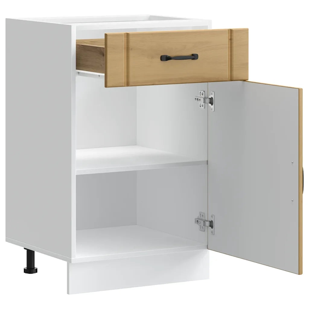 Base da Cucina-Mobile Base da Cucina Lucca Rovere Artigianale in Legno Multistrato 357725