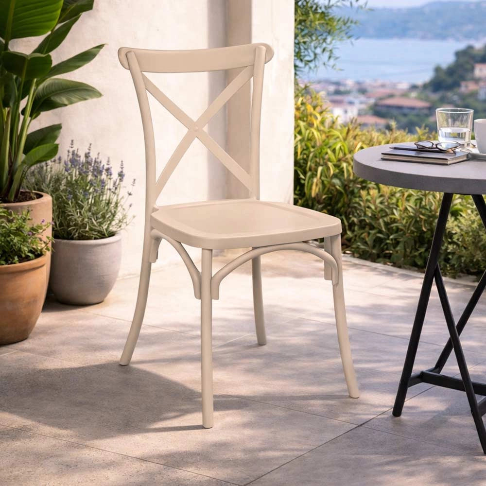 Sedia Sprint in plastica polipropilene beige monoblocco impilabile