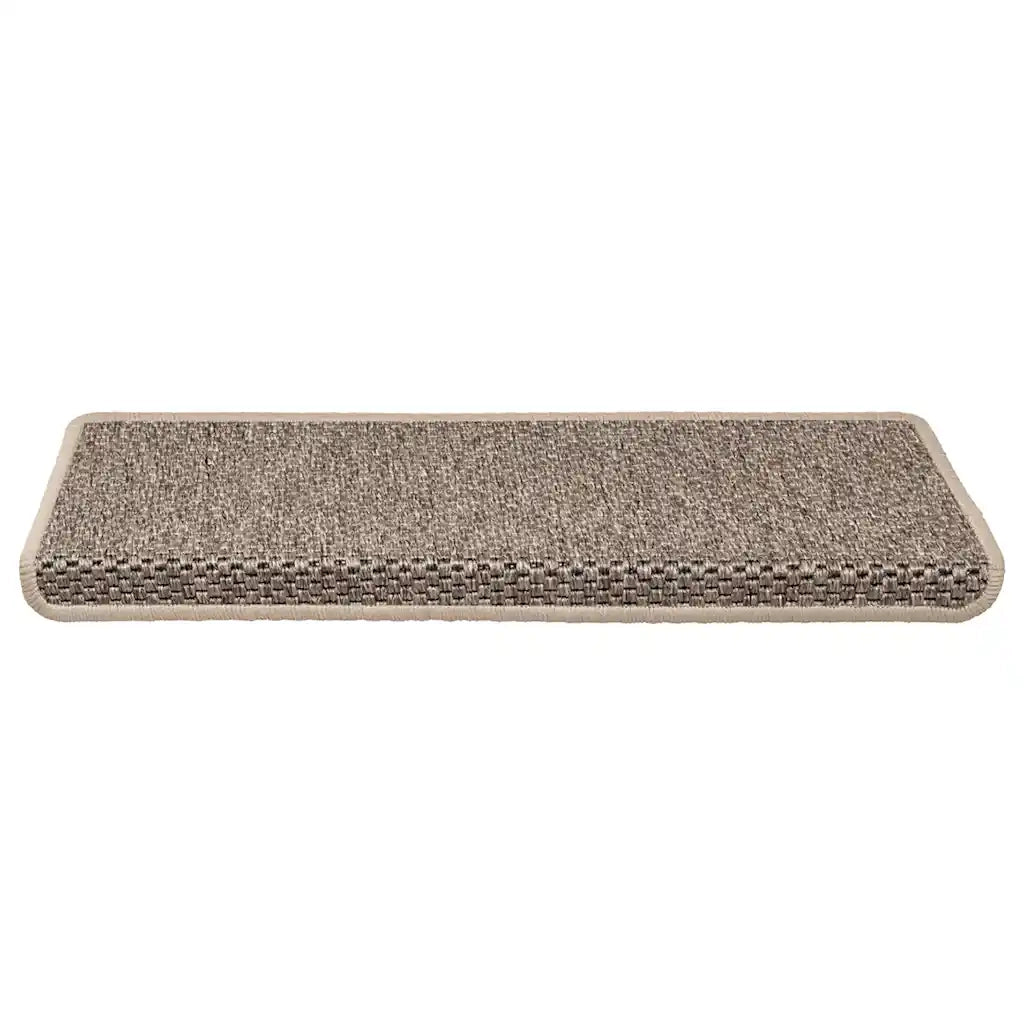 Tappeti Adesivi Scale Aspetto Sisal 15 pz 65x21x4cm Beige Scurocod mxl 119420