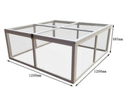 Recinto per conigli da esterno "bianco" 120 x 120 x 48,5 cm
