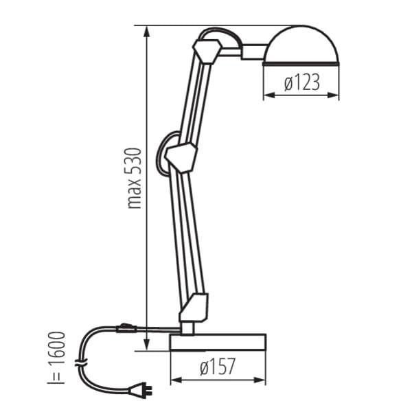 Lampada da scrivania Kanlux PIXA 19301 nera E14 40W