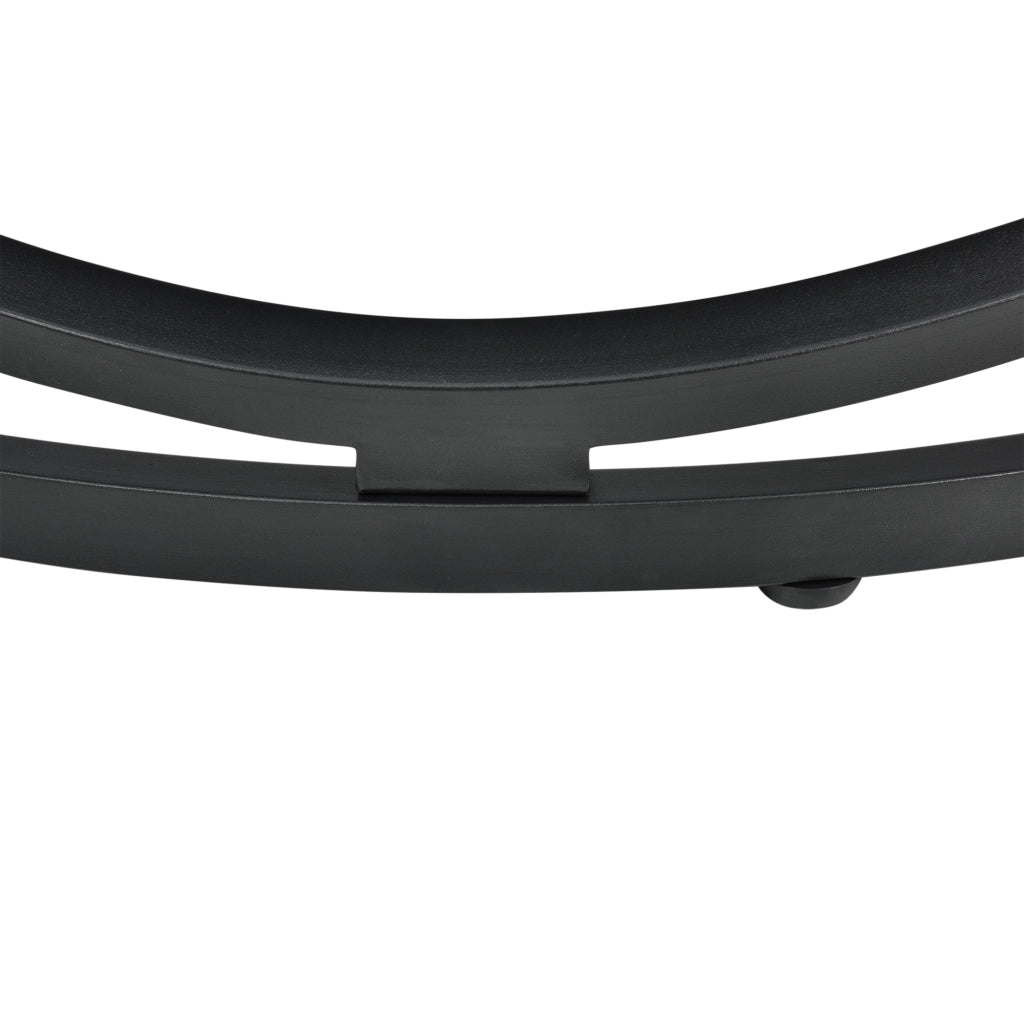 Tavolino da Salotto Dunedin con Piano Rotondo e Base Spirale - Effetto Legno / Nero [en.casa]