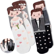 2 paia di calze da sposa - regali di nozze per la coppia sposata - calze da regalo per gli ospiti "Vuoi il mio testimone di nozze" - Regalo per il testimone di nozze - La Sposata in bianco e grigio.