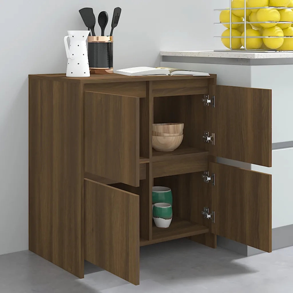 Credenza | Madia | Buffet da pranzo | Armadio da pranzo Rovere Marrone 70x41x75 cm in Truciolato
