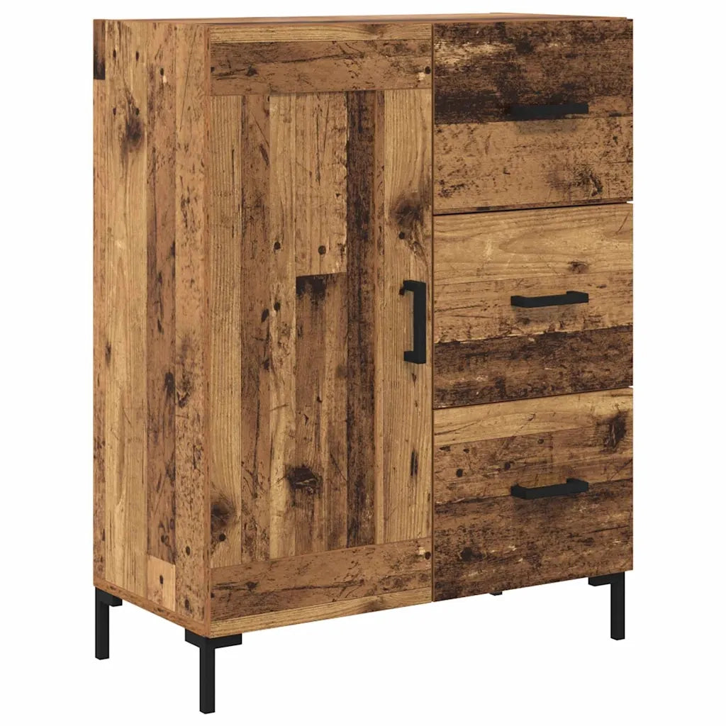 Credenza con cassetto 2 pz-Set di 2 Buffet-Armadio da cucina Legno vecchio Legno multistrato 131489
