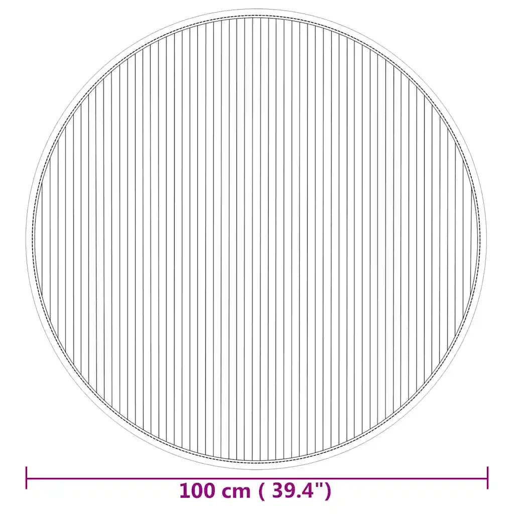 Tappeto Rotondo Naturale 100 cm in Bambù 376985