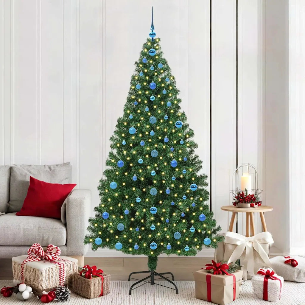 Albero di Natale artificiale con 300 LED Verde 210 cm 3396929