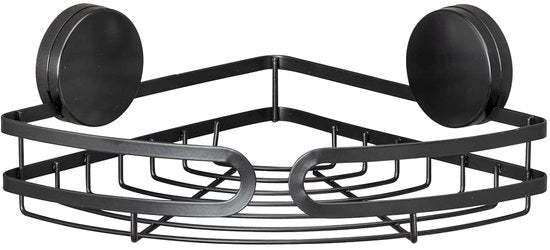 Pannello angolare per bagno - design trendy - 1 pezzo - nero - acciaio - 27x9,8x20 cm