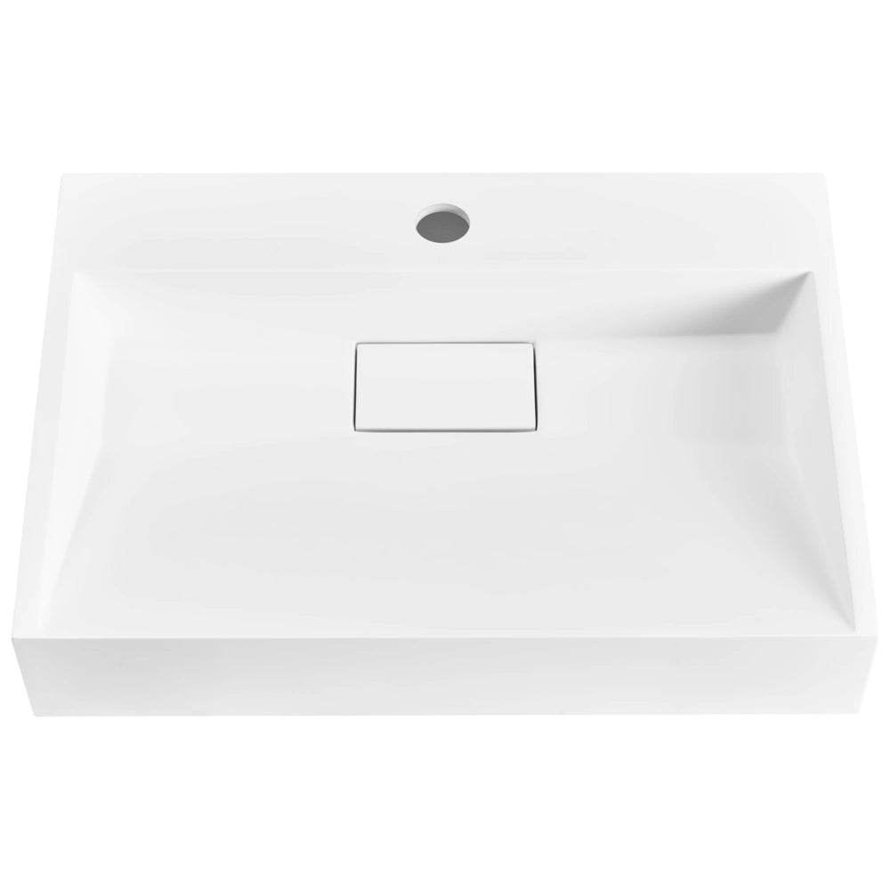 Lavabo bagno classico rettangolare in ceramica finitura lucida 60 x 38 cm Bianco Lavello da bagno rettangolare
