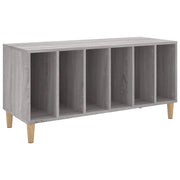 Mobile porta dischi pratico e multifunzionale per soggiorno 100 x 38 x 48 cm realizzato in legno composito grigio 02_0049220