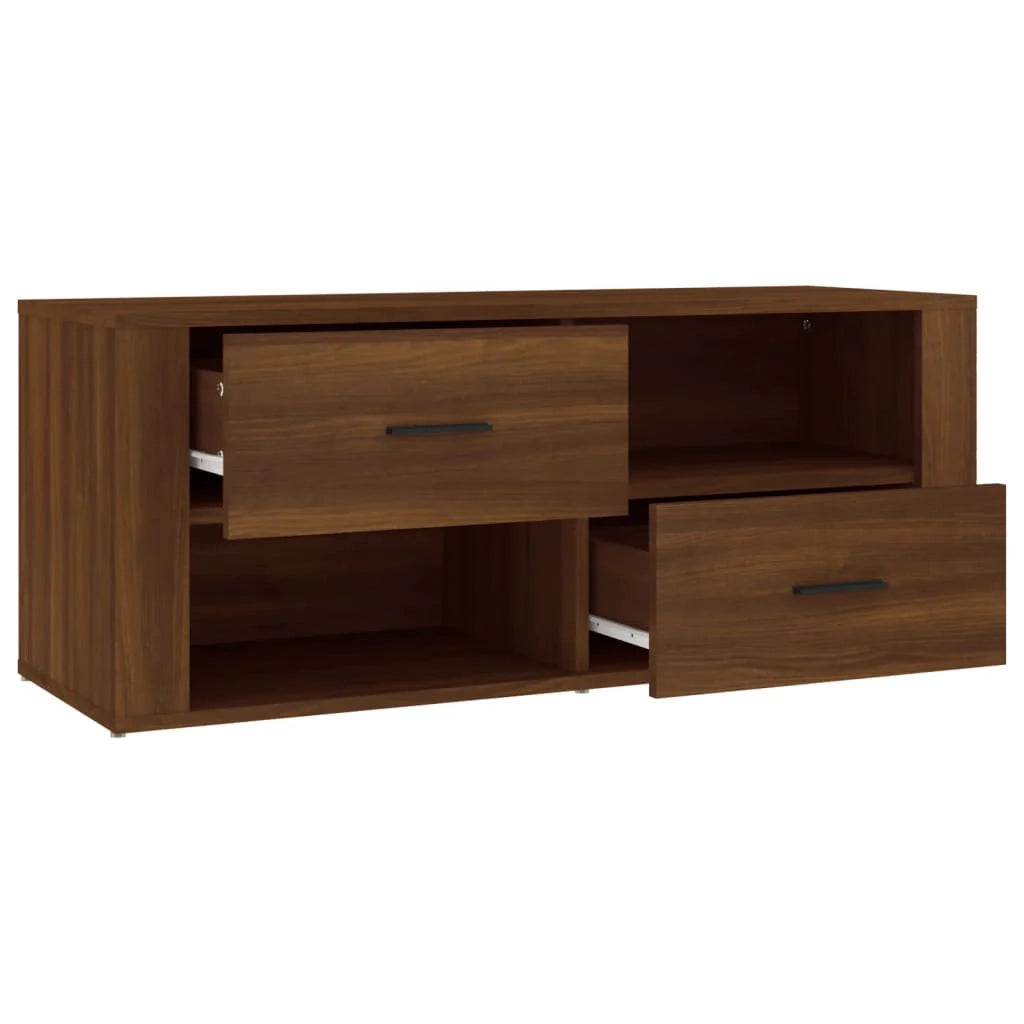 Mobile TV multimediale scaffale TV mobile TV sala da pranzo soggiorno camera da letto rovere 100 x 35 x 40 cm legno ingegnerizzato marrone 02_0027104