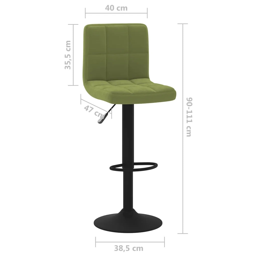 Sgabelli da Bar 2 pz Verde Chiaro in Velluto 334307