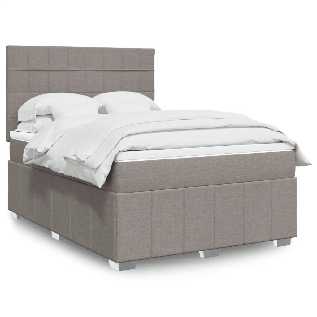 Giroletto a Molle con Materasso Tortora 140x190 cm in Tessuto 3291667