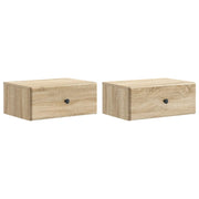 Mobiletto da notte a muro 2 pcs Rovere Sonoma 49 x 34,5 x 20 cm