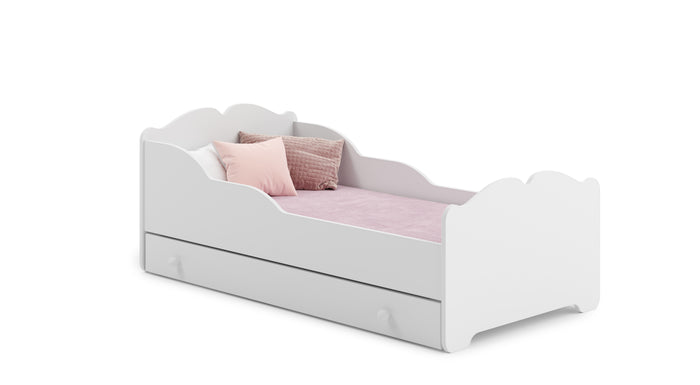 Letto singolo ANNA 140x70 con cassetto e materasso - Bianco