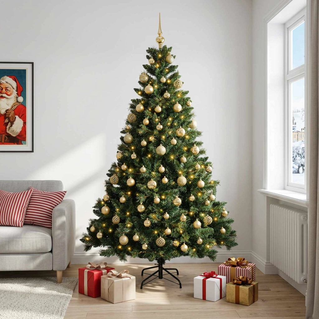Albero di Natale Artificiale con Palline 210 cm 300 LED 3466534