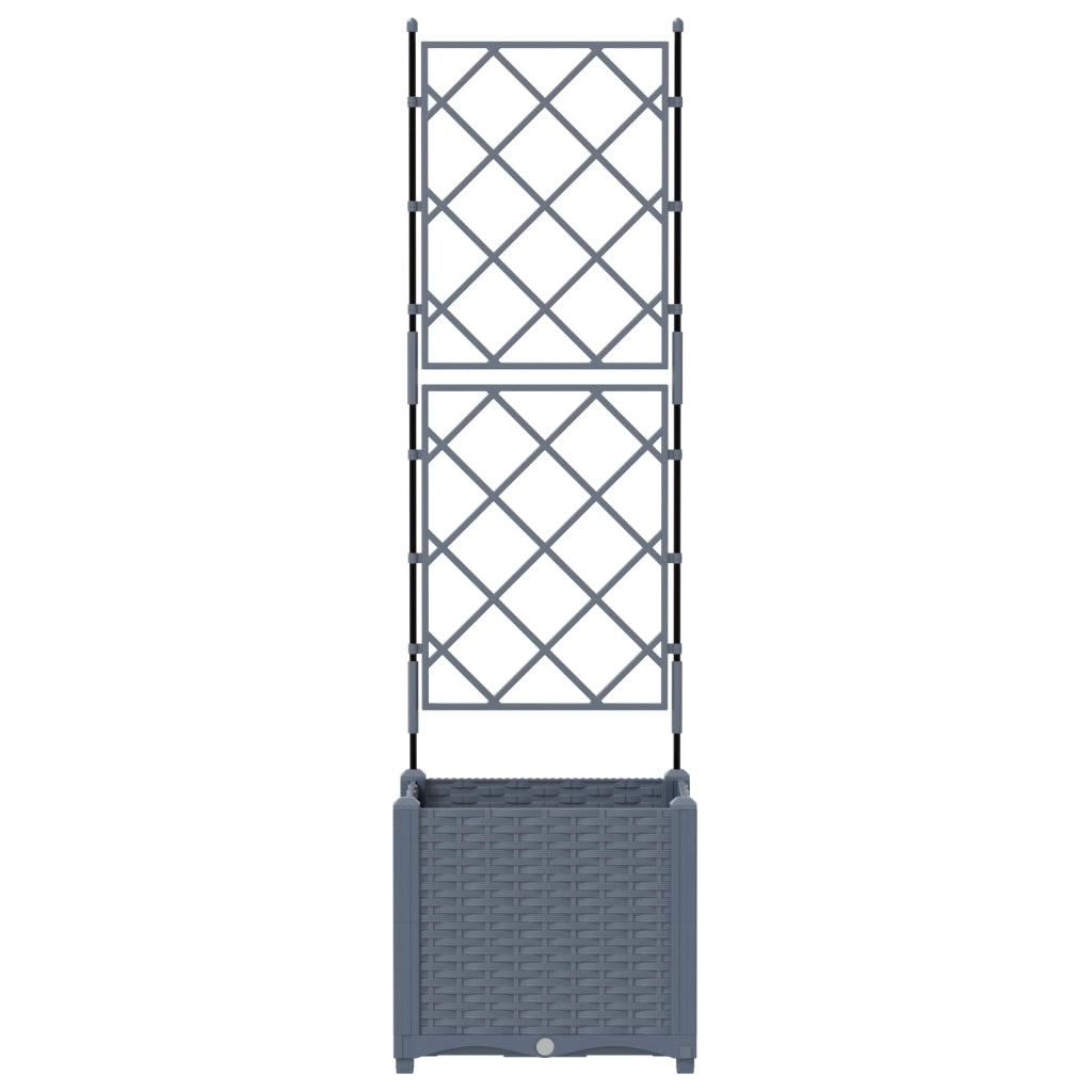 Fioriera da giardino con traliccio grigio chiaro 40x40x143 cm