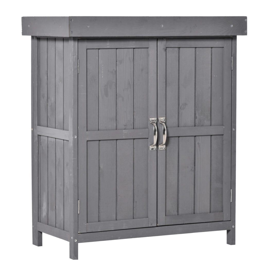 Cassapanca da giardino in legno di abete 127 x 56 x 60 cm; grigio chiaro