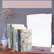 Set di 4 sostegni per libri in acrilato trasparente - 12 x 12 x 175 cm - Libreria per pannelli - Standard per libri scolastici - Standard per lettura - Organizzatore per libri per casa e ufficio