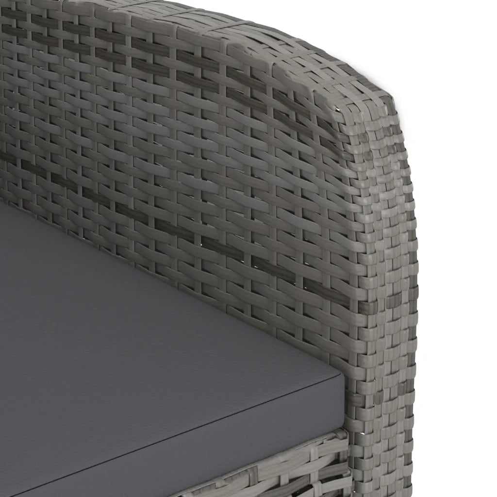 Set da Pranzo da Esterno 9 pz con Cuscini in Polyrattan Grigio 3059340