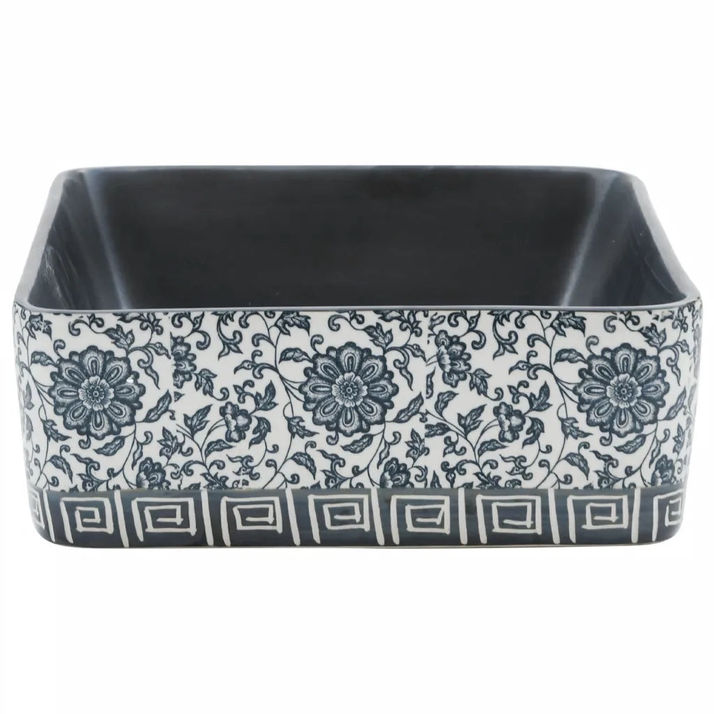 Lavabo Appoggio Nero e Blu Rettangolare 46x35,5x13 cm Ceramica 155071