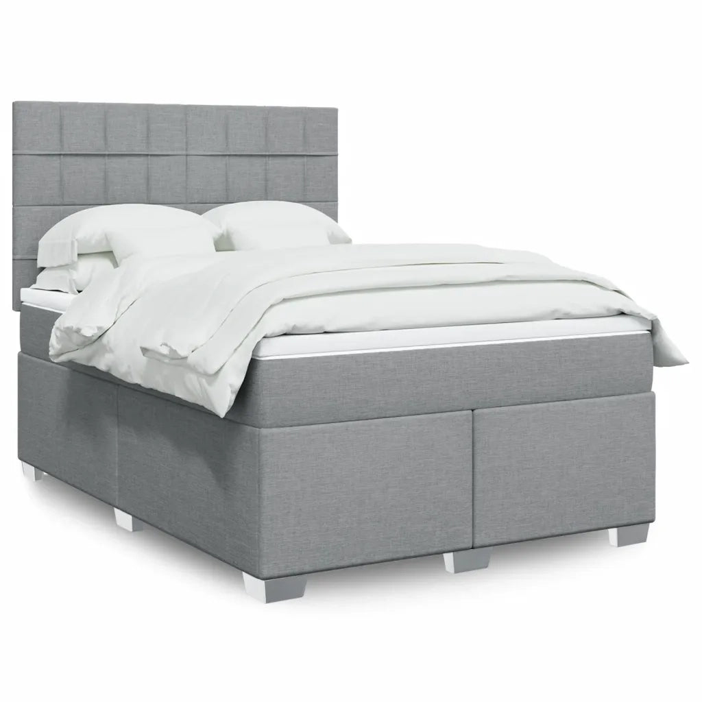 Giroletto a Molle con Materasso Grigio Chiaro 140x190cm Tessuto 3290483
