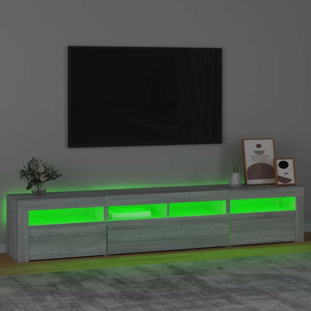 Mobile Porta TV con Luci LED Grigio Sonoma 210x35x40 cm 3152736