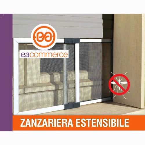 Zanzariera Fibra di vetro con Telaio estensibile alluminio H70x90/172 cm Grigio