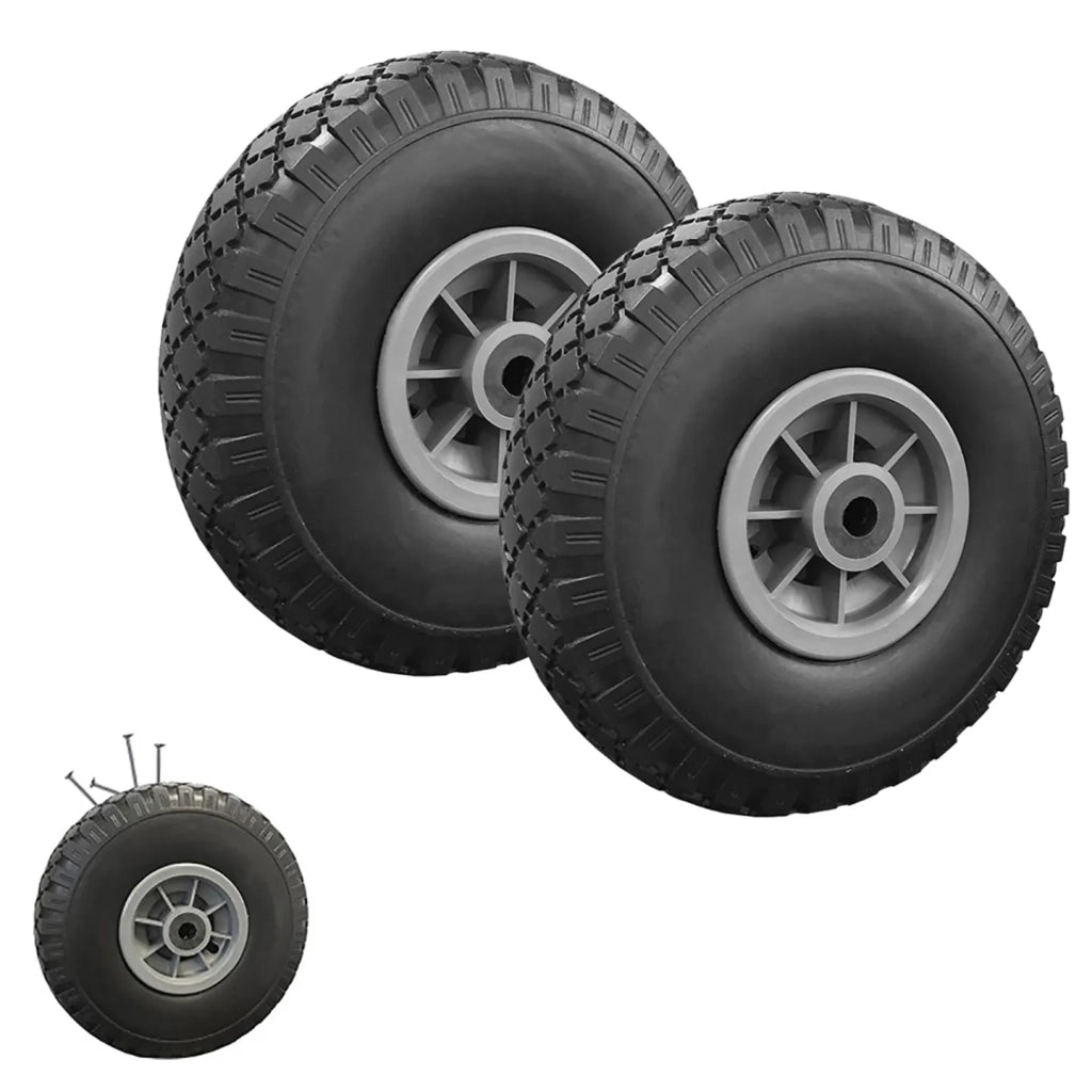 IDMarket - Set di 2 ruote antiforatura da 250 mm per carrello con foro dell'asse da 16 mm