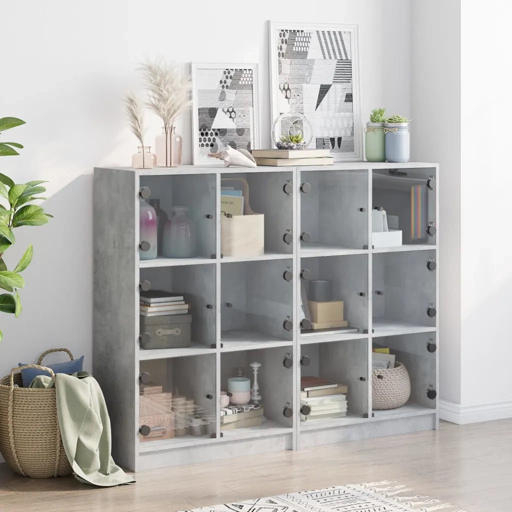 Libreria Ante Grigio Cemento 136x37x109 cm in Legno Multistrato 3206513