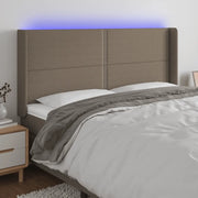 Testiera a LED-Testata con LED Tortora 203x16x118/128 cm in Tessuto 758102