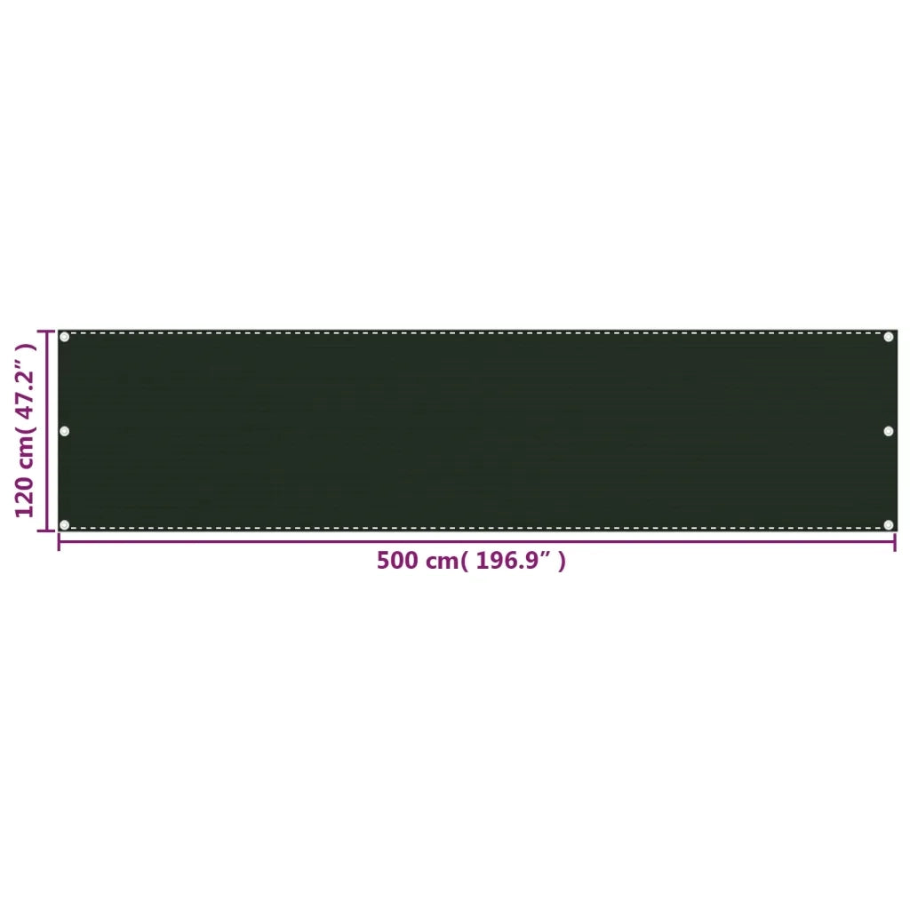 Paravento da Balcone Verde Scuro 120x500 cm in HDPE