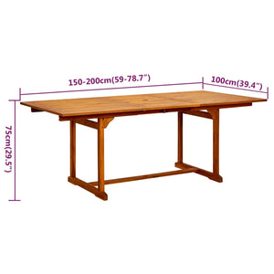 Set Mobili da Pranzo da Giardino 7 pz Legno Massello di Acacia cod mxl 43544