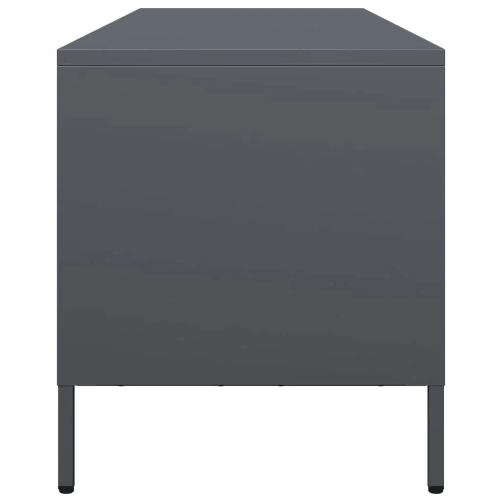 Mobile TV multimediale scaffale TV mobile TV sala da pranzo soggiorno camera da letto antracite 135 x 39 x 43,5 cm acciaio laminato a freddo antracite 02_0026391