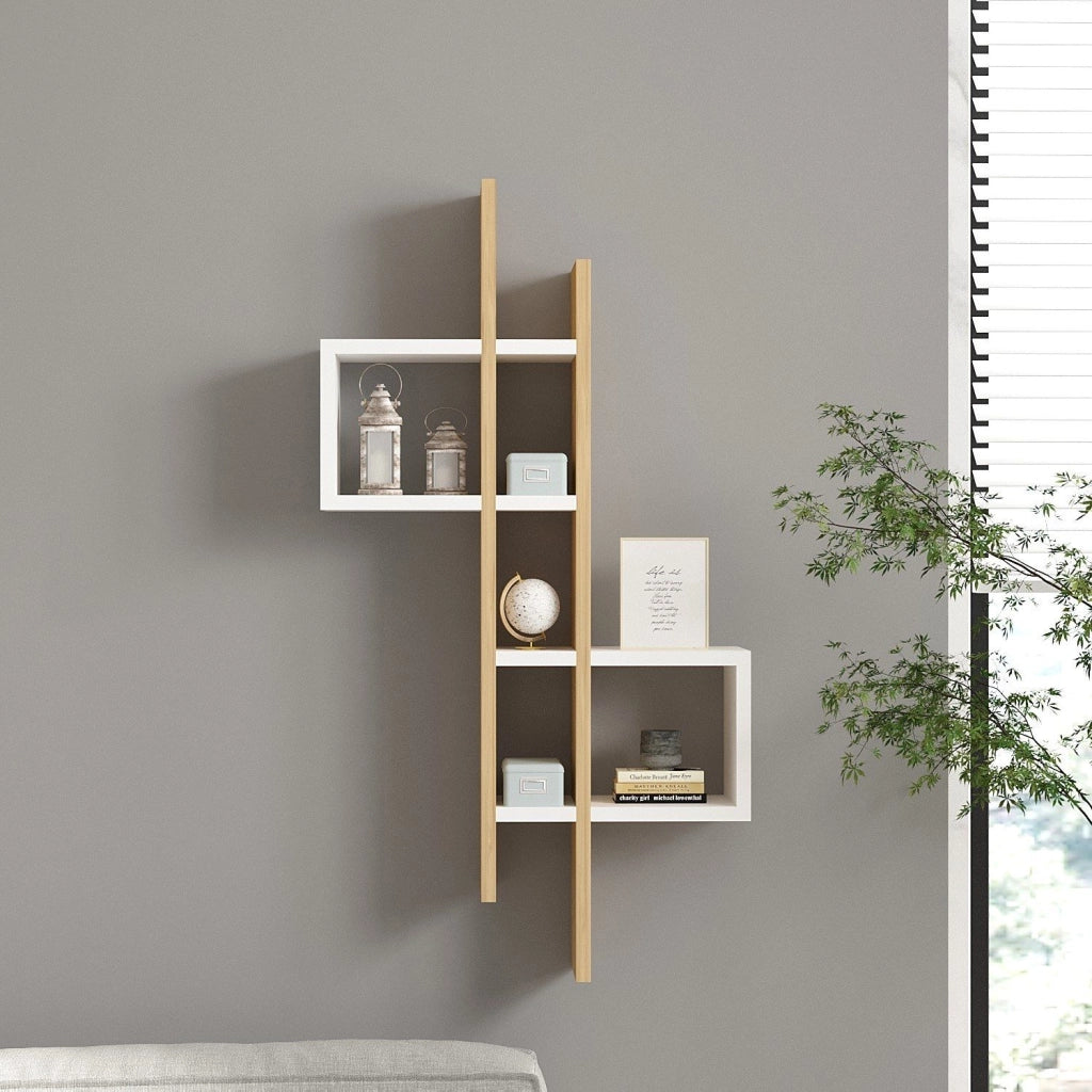 Cupello, Mensola 8 Ripiani, 54x20x108h cm Bianco