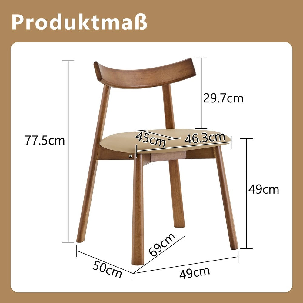 Set 2 Sedie da Pranzo Imbottite ¨C MINIMAL ¨C Legno, Schienale Ergonomico, Moderne