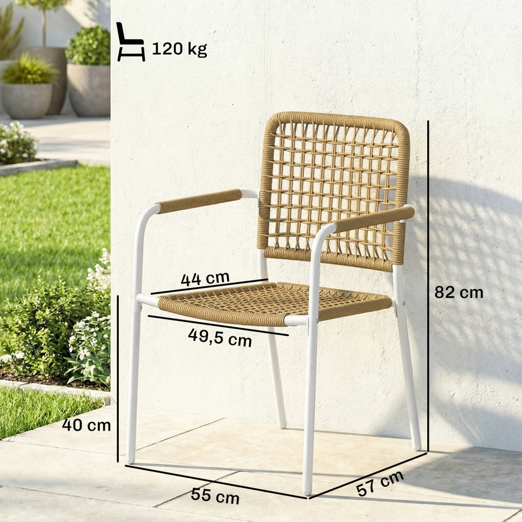 Sedia da pranzo con braccioli ¨C zephmum ¨C giallo 55x57x82