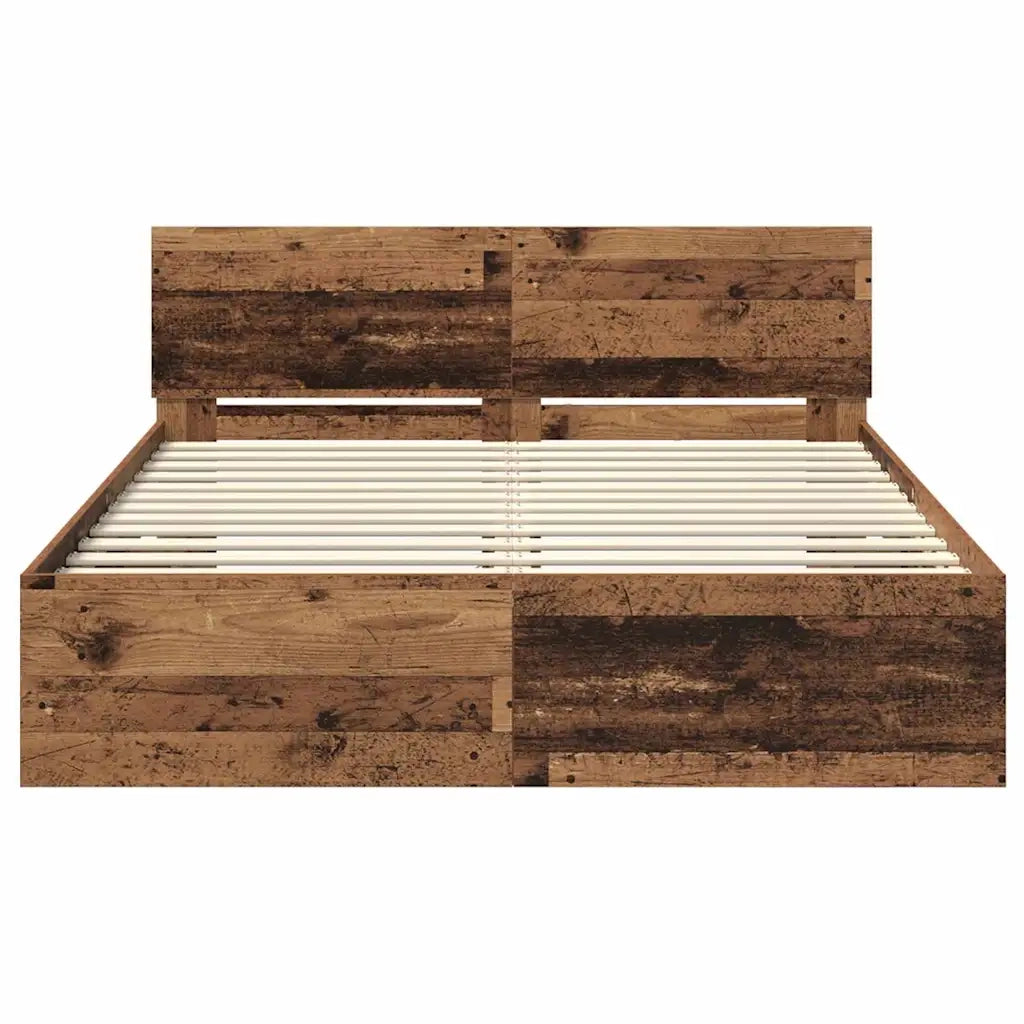 Struttura del letto con testiera Legno vecchio 120 x 200 cm